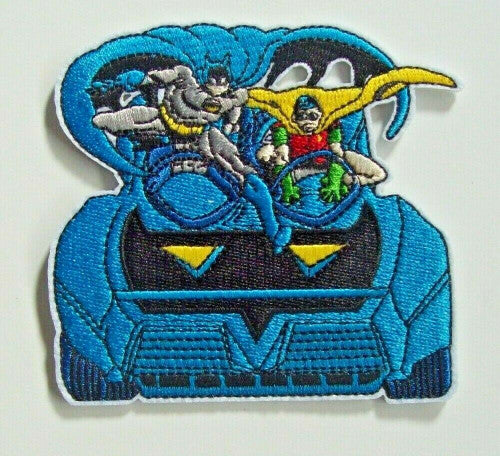 DC Comics Batman & Robin in Batmobile Embroidered Patch - New