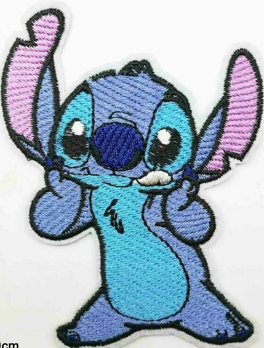 3.75 inches tall, a new Lilo and Stitch "happy Stitch" embroidered patch. Sew or iron on.

Please note we will always combine shipping on like items.  Any additional patch or pin will ship for 50 cent per item.  Any additional payment will be reimbursed to your Paypal account.  Thank You.