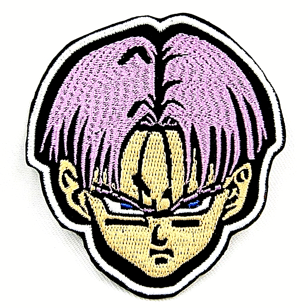 3 1/2 inch tall,  a new Dragon Ball Z "Trunks" embroidered patch. Sew on or iron on. 

Please note we will always combine shipping on like items.  Any additional patch or pin will ship for 50 cent per item.  Any additional payment will be reimbursed to your Paypal account.  Thank You. 