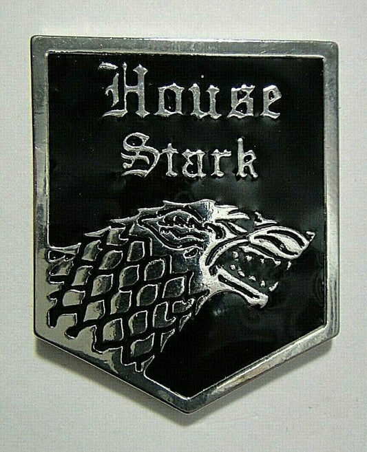 1.5 inches tall, a new House Stark Banner "Game of Thrones" Enamel Metal Pin  with clutch back.

Please note we will always combine shipping on like items.  Any additional patch or pin will ship for 50 cent per item.  Any additional payment will be reimbursed to your Paypal account.  Thank You.
