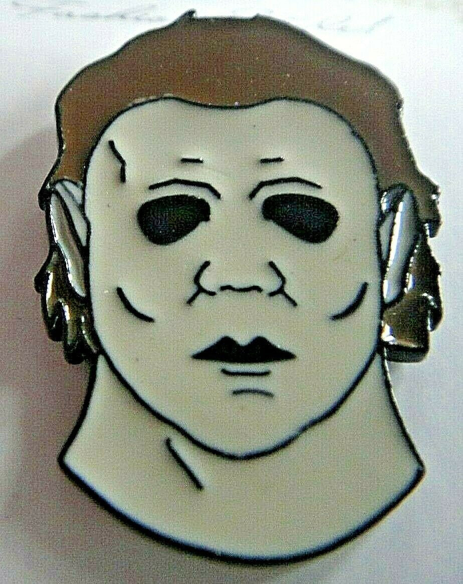1 1/4 inches tall, a new Halloween, Michael Myers "Sad Face Portrait" Metal Enamel Pin with clutch back.   New.

Please note we will always combine shipping on like items.  Any additional patch or pin will ship for 50 cent per item.  Any additional payment will be reimbursed to your Paypal account.  Thank You.