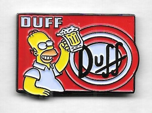 Homer Simpsons "Raising a Glass of Duff Beer" Enamel Metal Pin