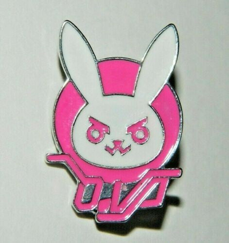 Overwatch Video Game D.VA Pink Bunny Logo Metal Enamel Pin - New