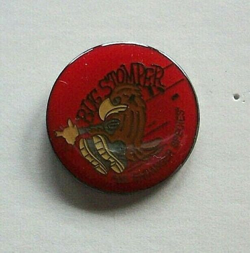 1 1/4 inches diameter, a new Bug Stomper enamel pin with clutch back. 

Please note we will always combine shipping on like items.  Any additional patch or pin will ship for 50 cent per item.  Any additional payment will be reimbursed to your Paypal account.  Thank You.
