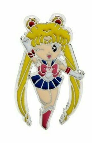 1.25 inch tall, a new Sailor Moon "Usagi Tsukino" Enamel Metal Pin with clutch back.

Please note we will always combine shipping on like items.  Any additional patch or pin will ship for 50 cent per item.  Any additional payment will be reimbursed to your Paypal account.  Thank You.