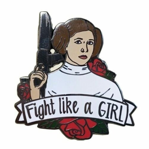 Star Wars, Princess Leia "Fight Like A Girl" Enamel Pin - New