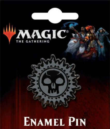 1 inches tall, A new Magic the Gathering Card Game Black Swamp Mana Logo Metal Enamel Pin with clutch back.  

Please note we will always combine shipping on like items.  Any additional patch or pin will ship for 50 cent per item.  Any additional payment will be reimbursed to your Paypal account.  Thank You.