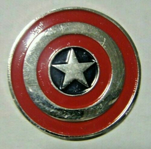 Captain America Metallic Shield Logo Enamel Pin - New