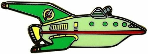 1. 3/4 inches wide, A new Futurama TV Series "Planet Express Space Ship" Enamel Pin with clutch back. 

Please note we will always combine shipping on like items.  Any additional patch or pin will ship for 50 cent per item.  Any additional payment will be reimbursed to your Paypal account.  Thank You.