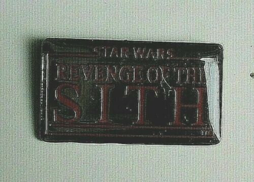 1  3/8 inch long,  a Revenge Of The Sith Written Logo enamel pin with clutch back. New. 

Please note we will always combine shipping on like items.  Any additional patch or pin will ship for 50 cent per item.  Any additional payment will be reimbursed to your Paypal account.  Thank You.